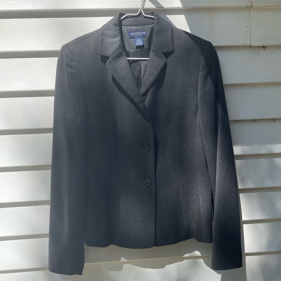 Vintage 80’s Ann Taylor Wool Suit (not Loft) — Jacket and Skirt Size 2 Gray - Picture 1 of 6